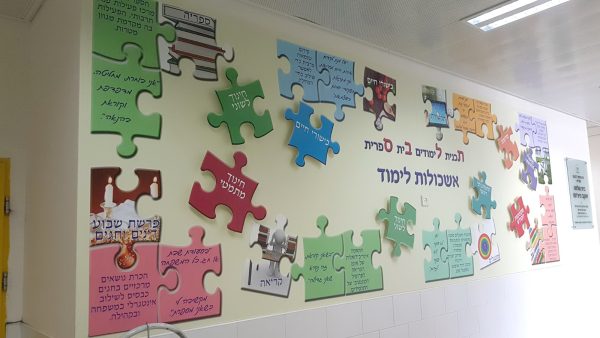 עיצוב קיר בנושא ח"ח ומפתח הלב בי"ס "יחד" אשדוד